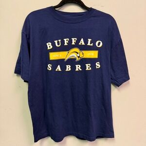 Buffalo Sabres NHL Graphic T-Shirt Navy Blue Since 1970 Logo Mens Large